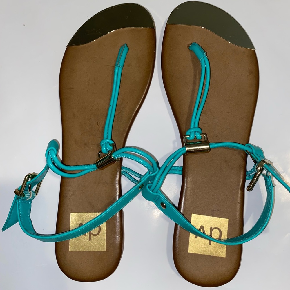 DV women’s size 8.5 sandals blue gold and tan Dolce Vita